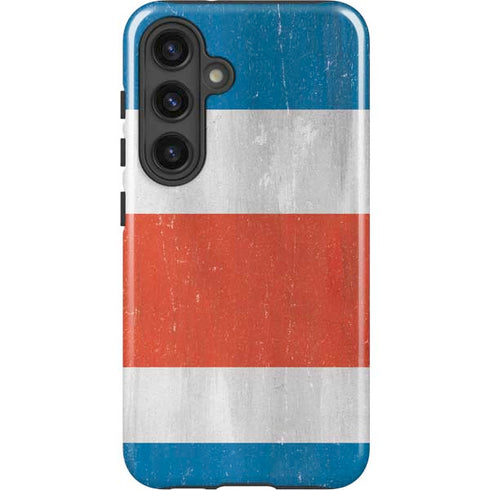 Costa Rican Flag Distressed Galaxy S25 Plus Impact Case